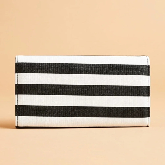 Kut From The Kloth Slim Striped Wallet Black White - Picture 14 of 15